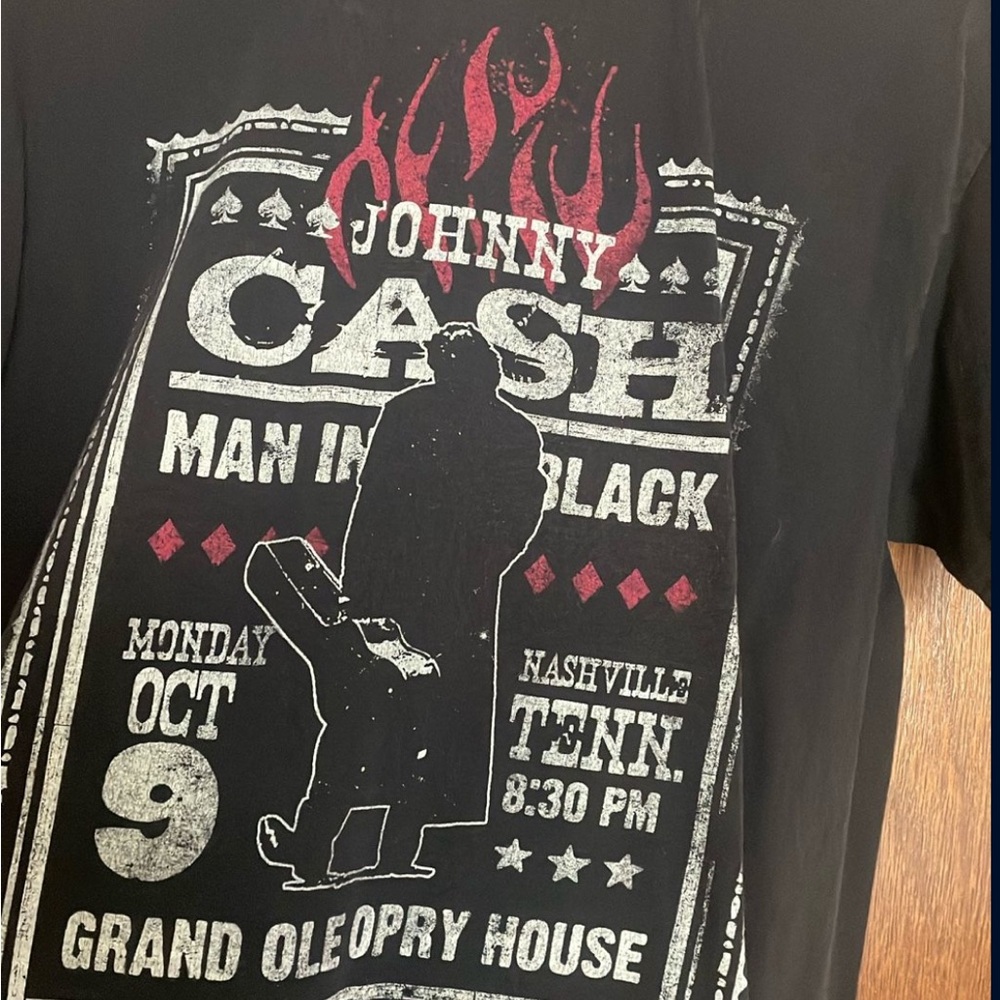 Hanes Black Short Sleeve Johnny Cash Tee